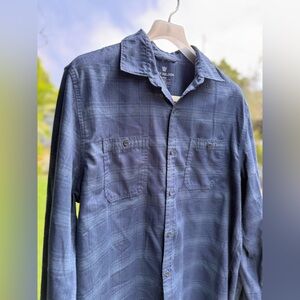 Mack Weldon XL Men Blue Plaid Coolmax Merino Wool Blend Shirt